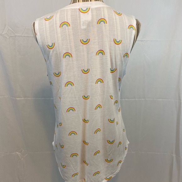 Rainbow sleeveless white large muscle tee - Picture 6 of 9
